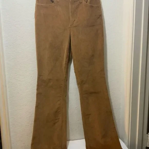New SPRWMN Corduroy 5 Pocket Micro Flare Mid Rise Pantscamel Brown
